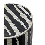 Приставной круглый столик с инкрустацией Black and White Geometry Stool варинант исполнения - 2 | Loft Concept в Казани