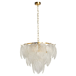 Люстра на цепи с прозрачными стеклянными подвесками в виде листьев Textured Glass Chandelier варинант исполнения - 2 | Loft Concept в Казани