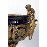 Чаша темно-синего цвета с фигурками ангелов и рельефным декором Eden Garden porcelain and bronze варинант исполнения - 5 | Loft Concept в Казани