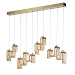 Подвесной светильник линейный с плафонами волнистой формы из фактурного стекла Big Wave варинант исполнения - 6 | Loft Concept в Казани