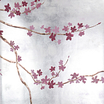 Обои ручная роспись Cherry Tree Special Colourway on Sterling Silver gilded paper варинант исполнения - 1 | Loft Concept в Казани