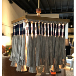 Люстра квадратная плетеная с бахромой Wicker Square Chandelier with Tassels варинант исполнения - 3 | Loft Concept в Казани