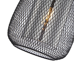 Подвесной светильник со стеклянным плафоном цилиндрической формы и металлической сеткой Metal Mesh Black варинант исполнения - 4 | Loft Concept в Казани