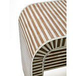 Тумбочка прикроватная с ящиком Tofino Stripes Bone Inlay Bedside Beige варинант исполнения - 4 | Loft Concept в Казани