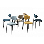 Стул металлический с мягкой спинкой и сиденьем из велюра Alfie Chair варинант исполнения - 8 | Loft Concept в Казани