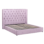 Кровать двуспальная фиолетовая с основанием из массива дерева с мягким изголовьем Velour Beds варинант исполнения - 1 | Loft Concept в Казани