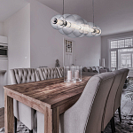 Подвесной светильник линейный с прозрачными стеклянными шарами разного диаметра Eurofase варинант исполнения - 9 | Loft Concept в Казани