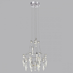 Люстра подвесная из металла с хрустальными подвесками прозрачного цвета Quasar 41 варинант исполнения - 12 | Loft Concept в Казани