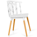 Пластиковый стул на ножках из массива бука Ferret Spiral White варинант исполнения - 3 | Loft Concept в Казани