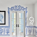 Обои ручная роспись Porto by Alessandra Branca Original colourway on dyed paper варинант исполнения - 2 | Loft Concept в Казани