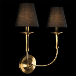 Бра с металлическим основанием бронзового цвета и 2-мя черными конусовидными абажурами Dignity варинант исполнения - 2 | Loft Concept в Казани