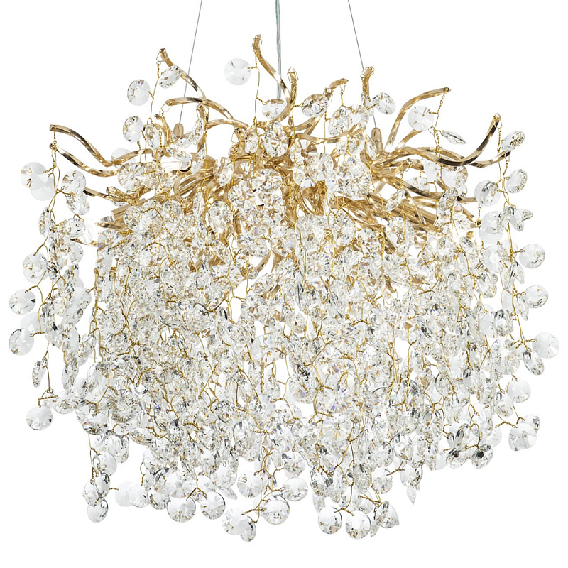 Люстра с хрустальными подвесками на металлических ветках Fairytree Light Gold Chandelier 10 Прозрачный Золотой Люстра с хрустальными подвесками на металлических ветках Fairytree Light Gold Chandelier 10 Прозрачный Золотой в Казани | Loft Concept