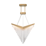 Люстра золотого цвета в форме галочки с каскадом длинных прозрачных трубок Eurofase варинант исполнения - 2 | Loft Concept в Казани