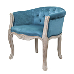 Кресло низкое в стиле прованс Louis French Armchair blue velour варинант исполнения - 3 | Loft Concept в Казани