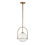 Подвесной светильник с белым плафоном в форме шара в арочной подвеске Hinkley варинант исполнения - 12 | Loft Concept в Казани