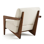 Кресло с обивкой из белого букле Armchair White Boucle варинант исполнения - 2 | Loft Concept в Казани