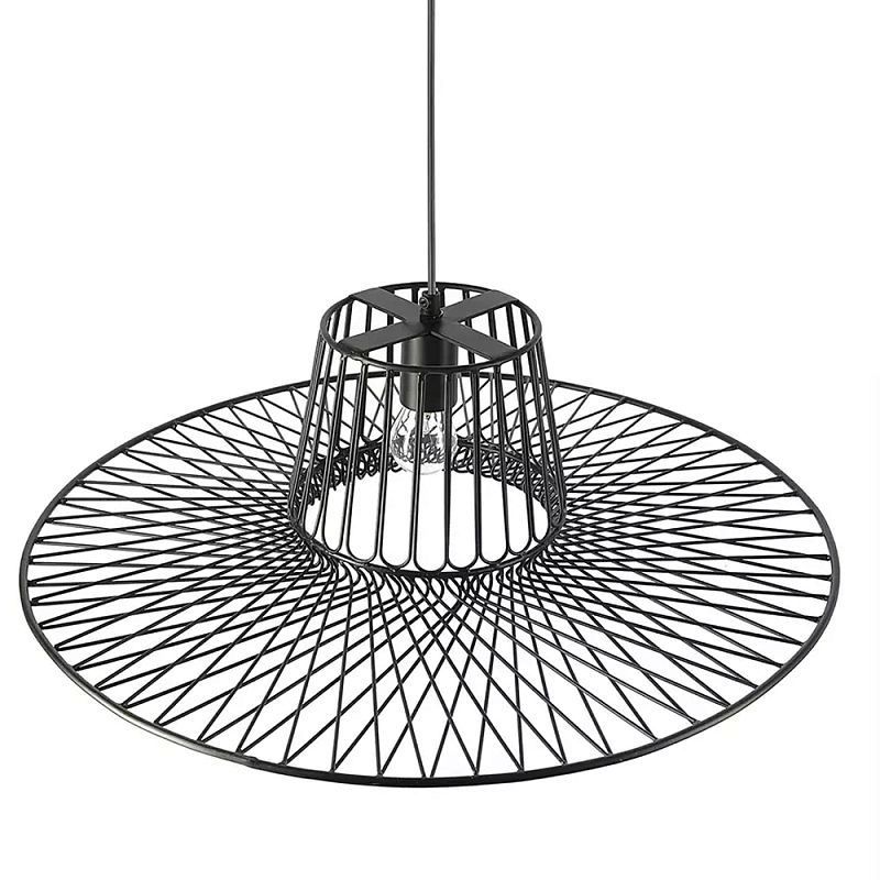 Подвесной светильник с плафоном из металлической сетки Lamp with Metal Mesh Shade Черный в Казани | Loft Concept 