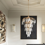 Люстра многоярусная с трубчатыми подвесками Dripping Crystals варинант исполнения - 4 | Loft Concept в Казани