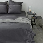 Постельное белье однотонное из сатина темно-серого цвета Eden Line варинант исполнения - 4 | Loft Concept в Казани