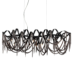 Люстра подвесная линейная с переплетенными металлическими лентами и цепочками Atlantis Chain варинант исполнения - 1 | Loft Concept в Казани