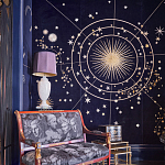 Обои с вышивкой ручной работы Cosmos Original colourway on velvet варинант исполнения - 1 | Loft Concept в Казани