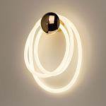 Бра с круглым золотистым основанием и белыми изогнутыми световыми линиями Luke Lampco Tracer Lamp варинант исполнения - 2 | Loft Concept в Казани