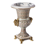 Ваза с овнами из фарфора с бронзовыми элементами Bronze Aries варинант исполнения - 2 | Loft Concept в Казани