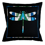 Подушка декоративная стрекоза сине-зеленая Ikat Pattern варинант исполнения - 1 | Loft Concept в Казани