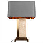 Настольная лампа с основанием из натурального камня c серым прямоугольным абажуром Lapis Tiburtinus варинант исполнения - 3 | Loft Concept в Казани