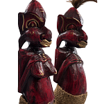 Комплект из 2-х деревянных статуэток Asmat Wooden Statuettes Dark Red варинант исполнения - 3 | Loft Concept в Казани
