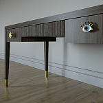 Письменный стол Elsa Dreams Walnut Шпон дерево с двумя ящиками варинант исполнения - 4 | Loft Concept в Казани