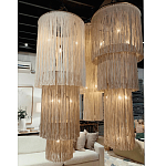 Люстра круглая трехъярусная из бахромы Milk Gradient Braided Fringe варинант исполнения - 2 | Loft Concept в Казани