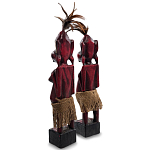 Комплект из 2-х деревянных статуэток Asmat Wooden Statuettes Dark Red варинант исполнения - 2 | Loft Concept в Казани