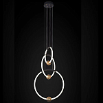 Люстра подвесная светодиодная с 3-мя кольцами Bronze Ring Chandelier варинант исполнения - 1 | Loft Concept в Казани
