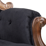 Кресло с мягкой обивкой из черного велюра на 4-х деревянных ножках Evelyn Classical Armchair варинант исполнения - 5 | Loft Concept в Казани