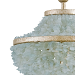 Подвесной светильник трёхъярусный с каскадом из стеклянных декоративных элементов Shining Sea Glass варинант исполнения - 1 | Loft Concept в Казани