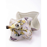 Шкатулка фиолетового цвета с рисунком бабочек и крышкой с фигуркой птицы на ветке Eden Garden варинант исполнения - 6 | Loft Concept в Казани