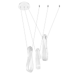 Подвесной светильник белого цвета с 3-мя изогнутыми плафонами Flow Loop варинант исполнения - 4 | Loft Concept в Казани