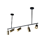 Люстра линейная с 5-ю цилиндрическими плафонами цвета латунь TRIBES CHANDELIER варинант исполнения - 2 | Loft Concept в Казани