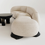 Диван Cannes трехместный с обивкой букле молочного цвета варинант исполнения - 2 | Loft Concept в Казани