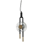 Подвесной светильник черного цвета с прозрачным стеклянным плафоном и золотистой центральной вставкой Virelia  варинант исполнения - 1 | Loft Concept в Казани