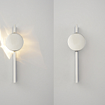 Бра с круглым зеркальным диском на прямоугольном соновании Reflection Circle Glow варинант исполнения - 2 | Loft Concept в Казани