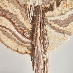 Овальный Современный Гобелен Абстракция в бежевых тонах Shallow варинант исполнения - 2 | Loft Concept в Казани