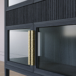 Витрина Primo со стеклянными фасадами и 2 ящиками Черный дуб варинант исполнения - 5 | Loft Concept в Казани