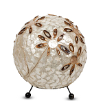 Настольная лампа из перламутра на металлическом каркасе Indonesian Ball варинант исполнения - 2 | Loft Concept в Казани