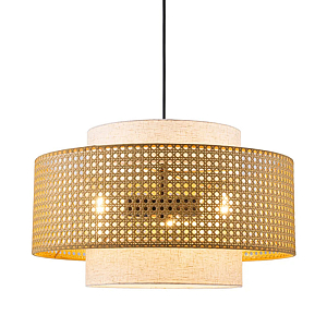 Подвесной светильник с декоративным поясом из плетеного бамбука Biuloggicu