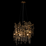 Подвесная люстра в виде ветвей деревьев золотого цвета с прозрачными подвесками-каплями 8 и 14 ламп Droplet Chandelier варинант исполнения - 3 | Loft Concept в Казани
