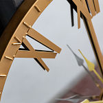 Часы настенные зеркальные с золотым металлическим циферблатом Mirror Tower Clock варинант исполнения - 2 | Loft Concept в Казани