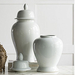 Ваза белая с крышкой однотонная Chinoiserie Ceramics варинант исполнения - 3 | Loft Concept в Казани