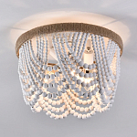 Круглый потолочный светильник с подвесками в виде круглых белых бусин White Beads Ceiling Lamp варинант исполнения - 2 | Loft Concept в Казани